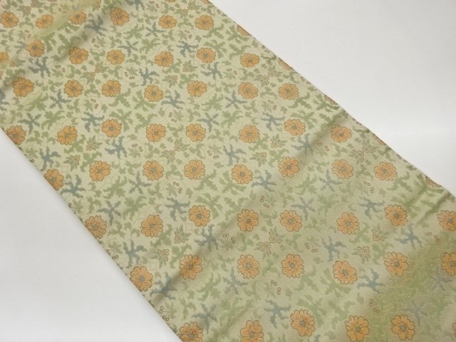 JAPANESE KIMONO / HIRAKI NAGOYA OBI / WOVEN ARABESQUE FLOWER 